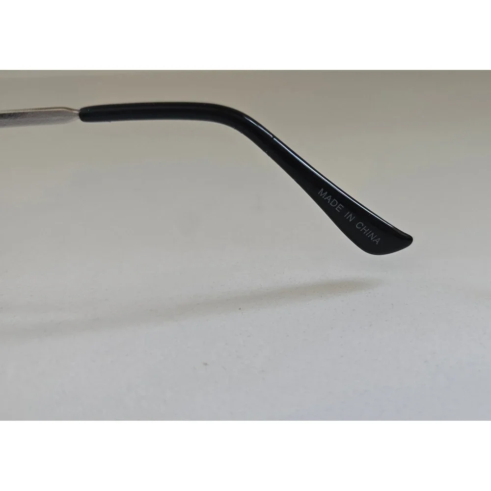 Silver Aviator Sunglasses Blue Mirrored Lens Metal Frame Double Bridge Classic